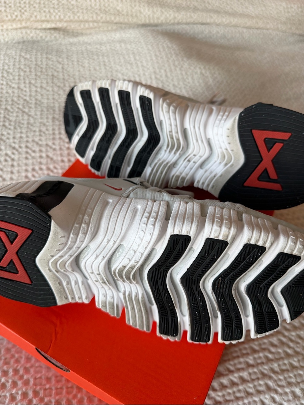 Nike Kids White Sneakers with Black and Red Details - Picture 3 of 4